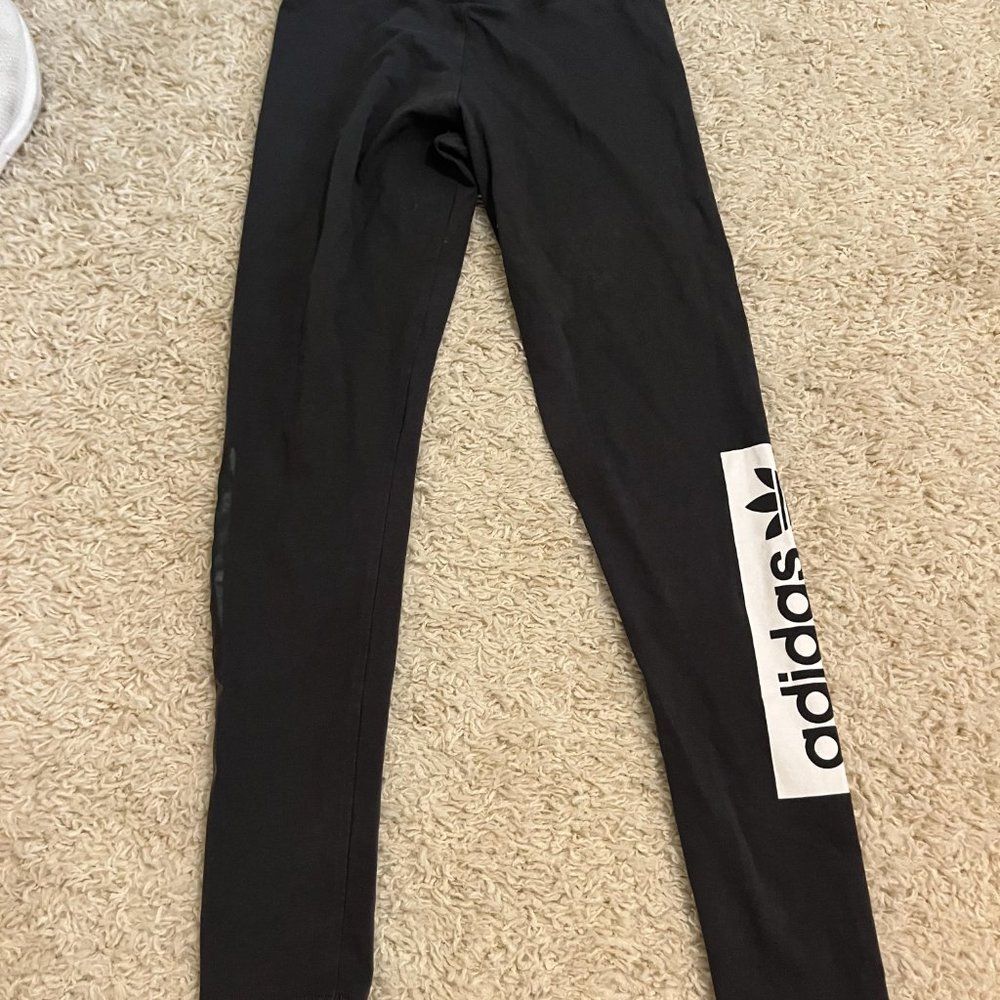 Adidas dark grey leggings size small